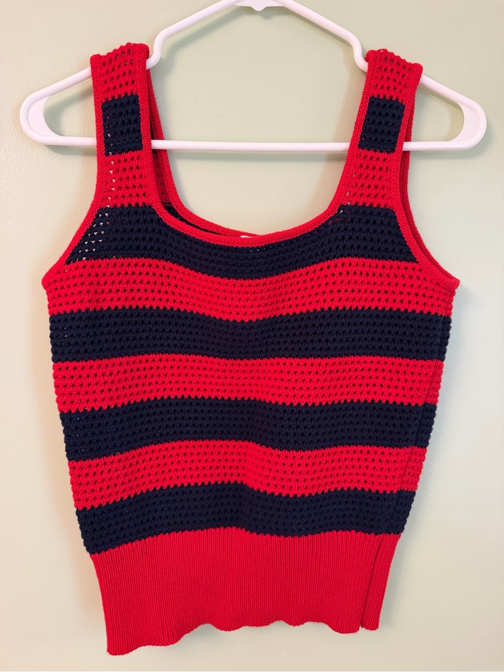 525 America Red and Navy Striped Knit Tank